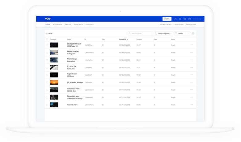 vixy video platform backend video management
