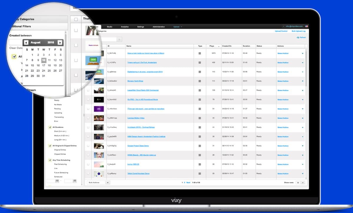 video management system vms media library