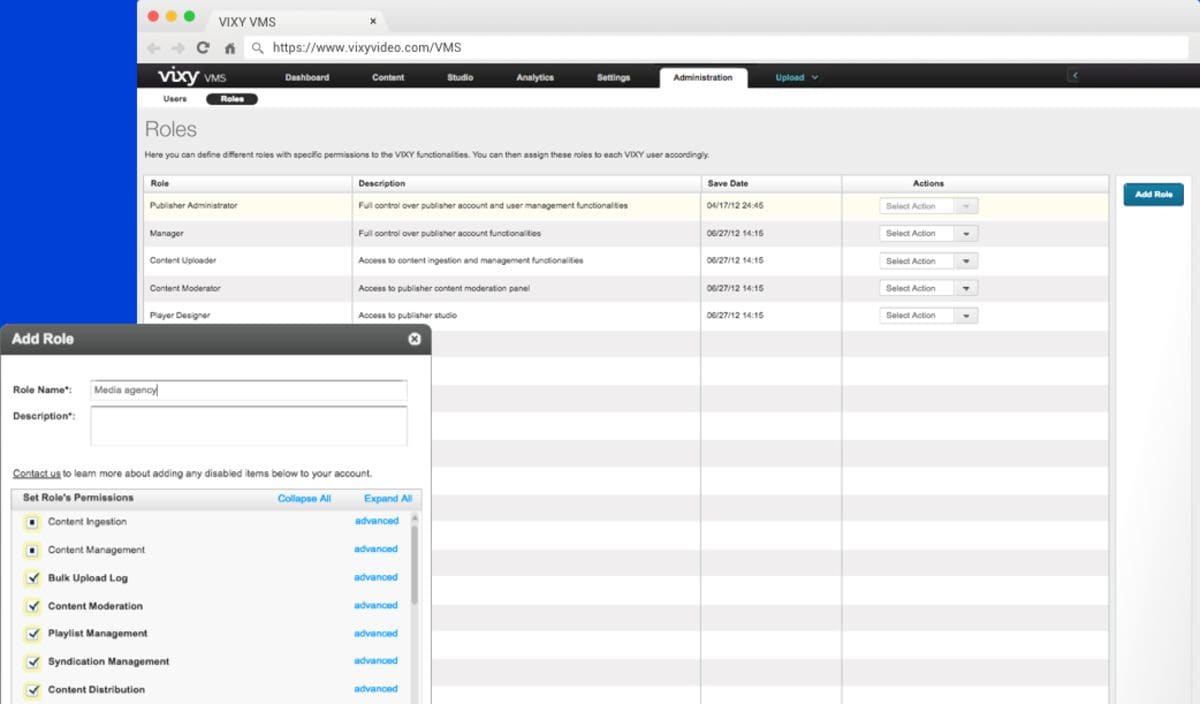 user management roles header