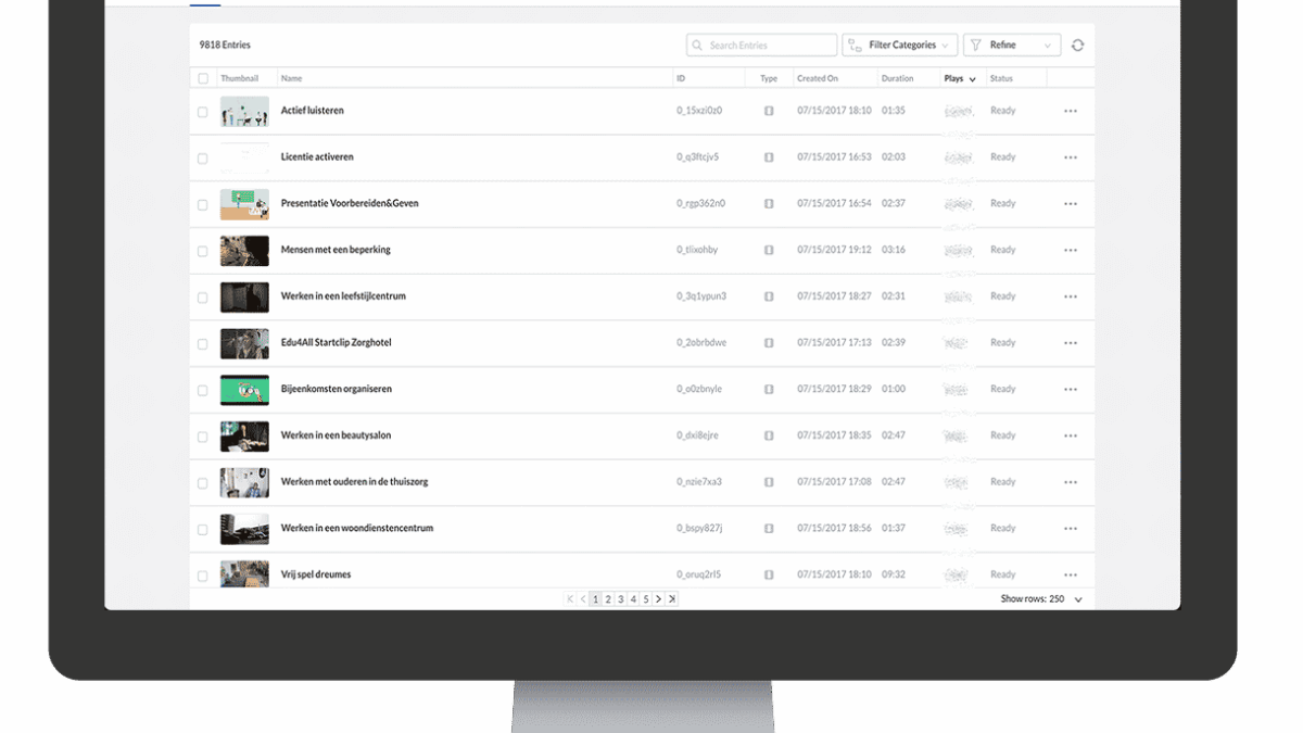 Mockup Boom scherm Video Mangement Systeem
