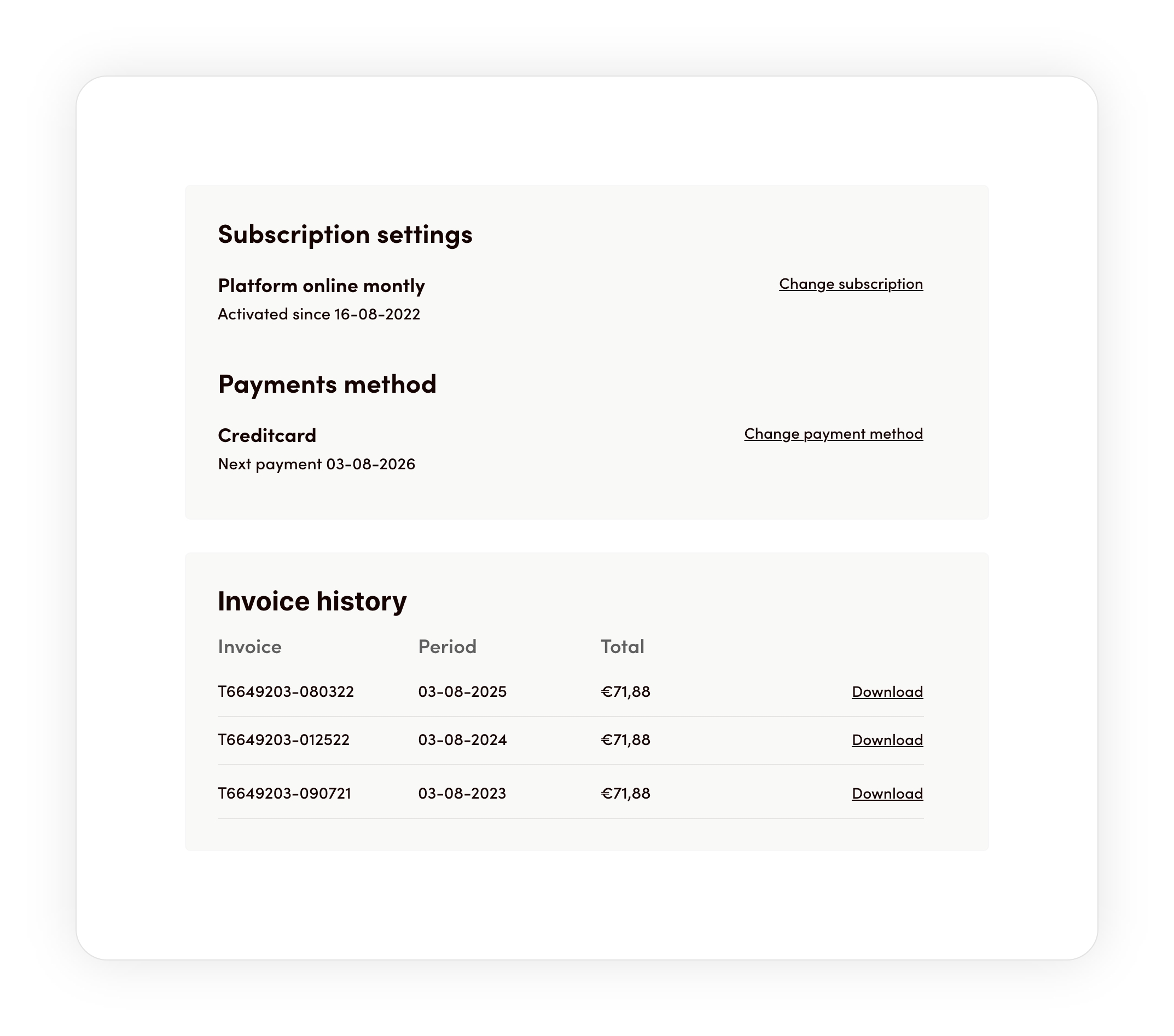recurring payments