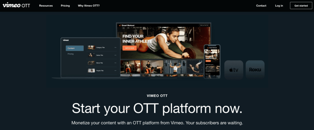 Vimeo OTT helps creators and video producers launch their own subscription-based OTT service.