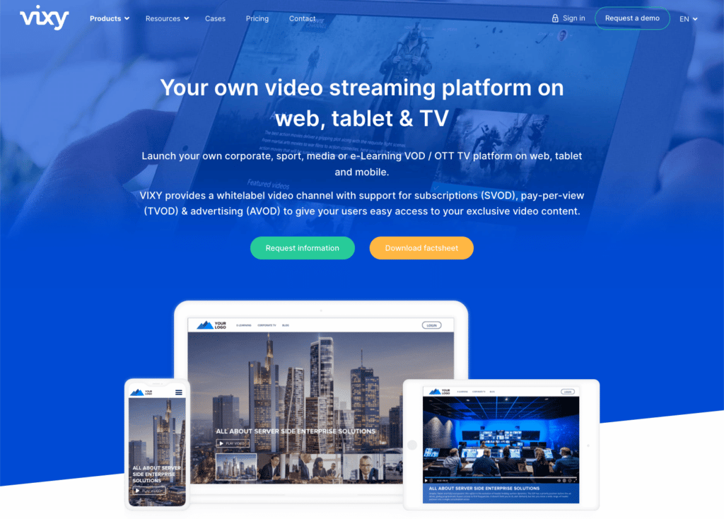 Launch your own OTT TV-Platform with VIXY Video.